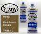 Preview: Honda, Dark Brown Metallic, YR66M-3: 400ml Sprühdose + 400ml Klarlack - Set, von ATW Autoteile West.